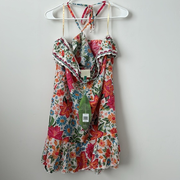 Farm Rio Bloom Garden Halter Mini Dress Size: L - Picture 8 of 12